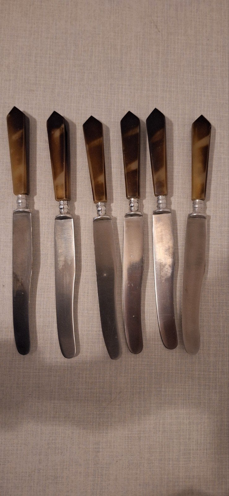 Vintage Messen Set met Hoornen Handvatten, Ophalen of Verzenden