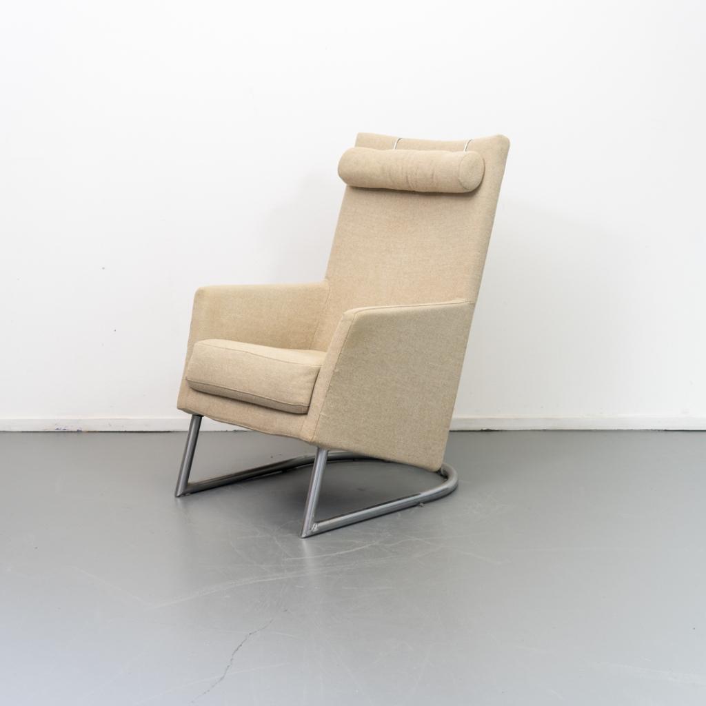 1x Montis Madonna Fauteuil Beige Stof - Metaal Sledepoot