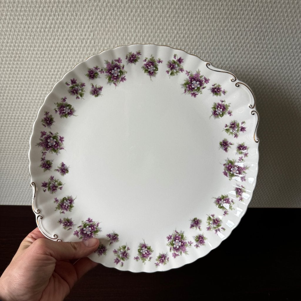 Grote Royal Albert Sweet Violets Taartschaal, Gebakschaal, Ophalen of Verzenden