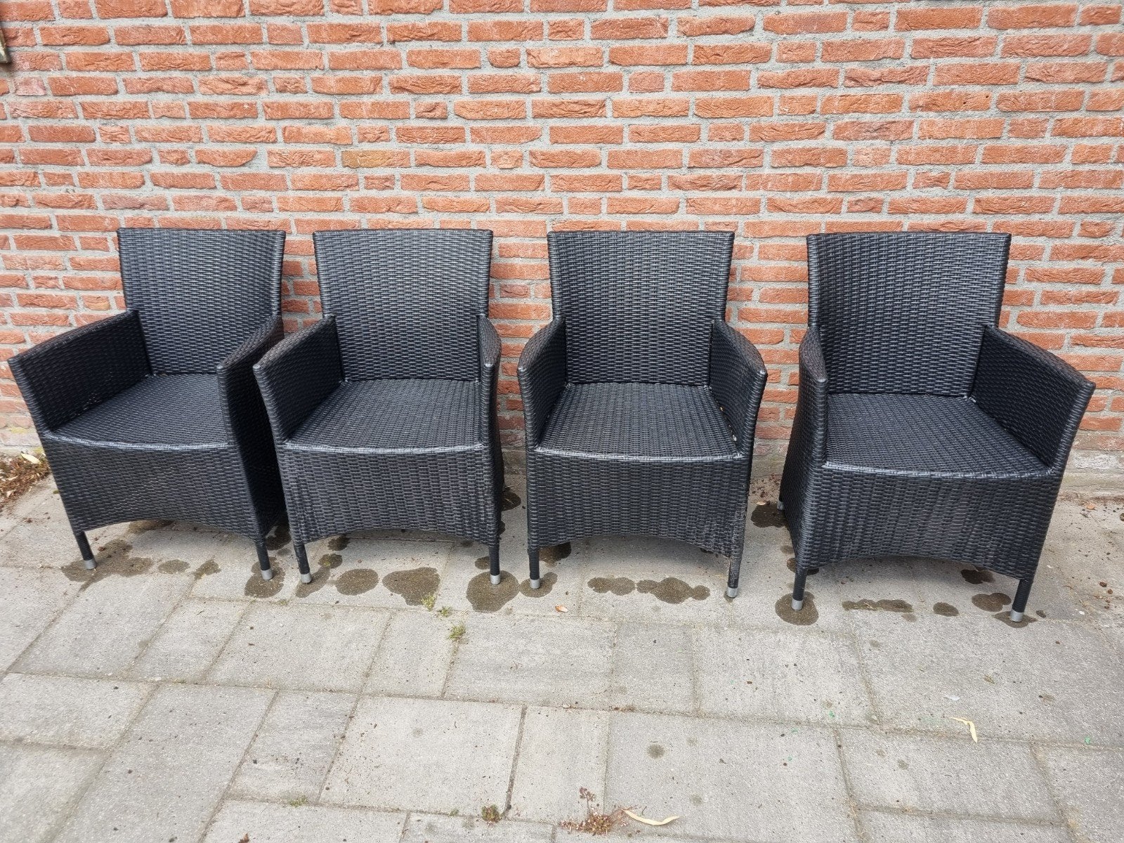 4 Celeste Outdoor stoelen, eventueel met tafel, Ophalen, Gebruikt, Wicker