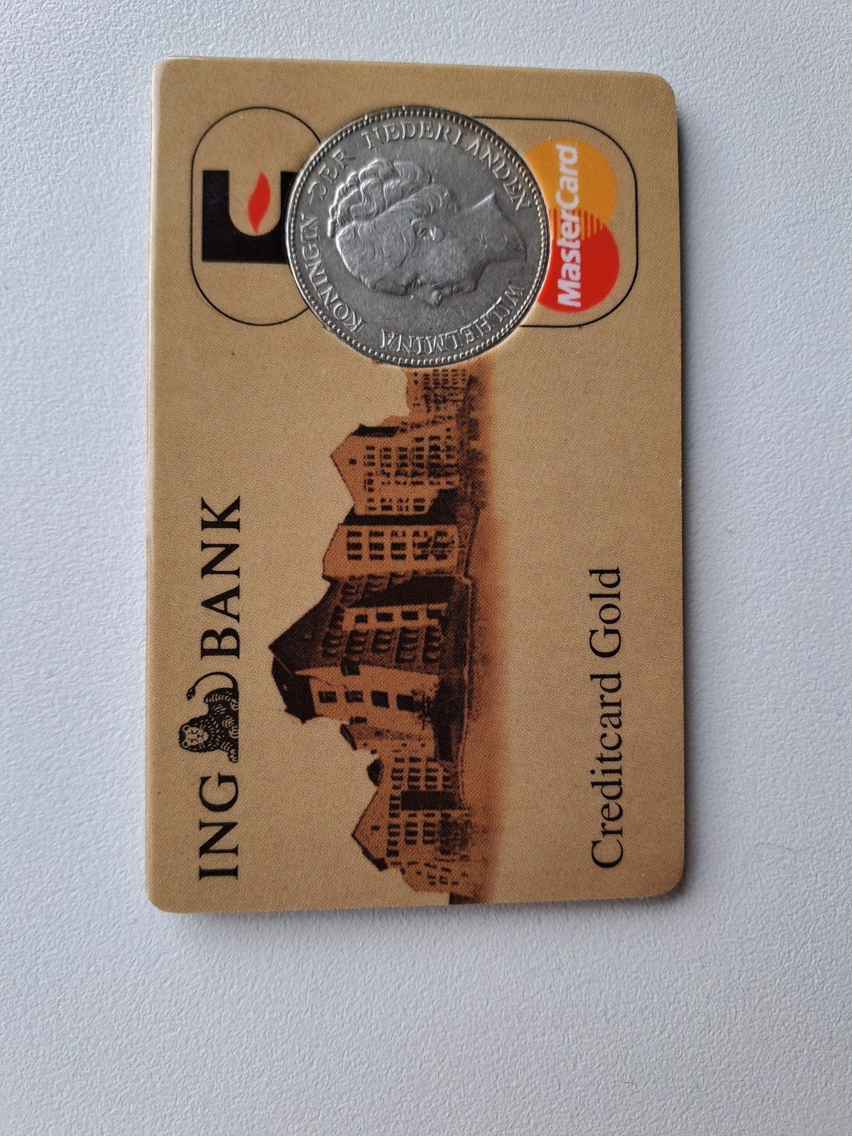 Zilveren 1 Gulden Wilhelmina 1929 op ING Creditcard, Postzegels en Munten, Munten | Nederland, 1 gulden, Zilver, Ophalen of Verzenden