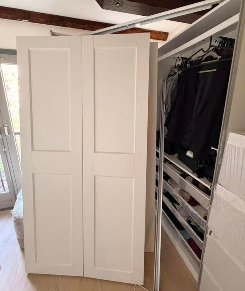 Twee IKEA grimo pax schuifdeuren 100x200cm (totaal 200x200), Huis en Inrichting, Kasten | Kledingkasten, Zo goed als nieuw, 200 cm of meer
