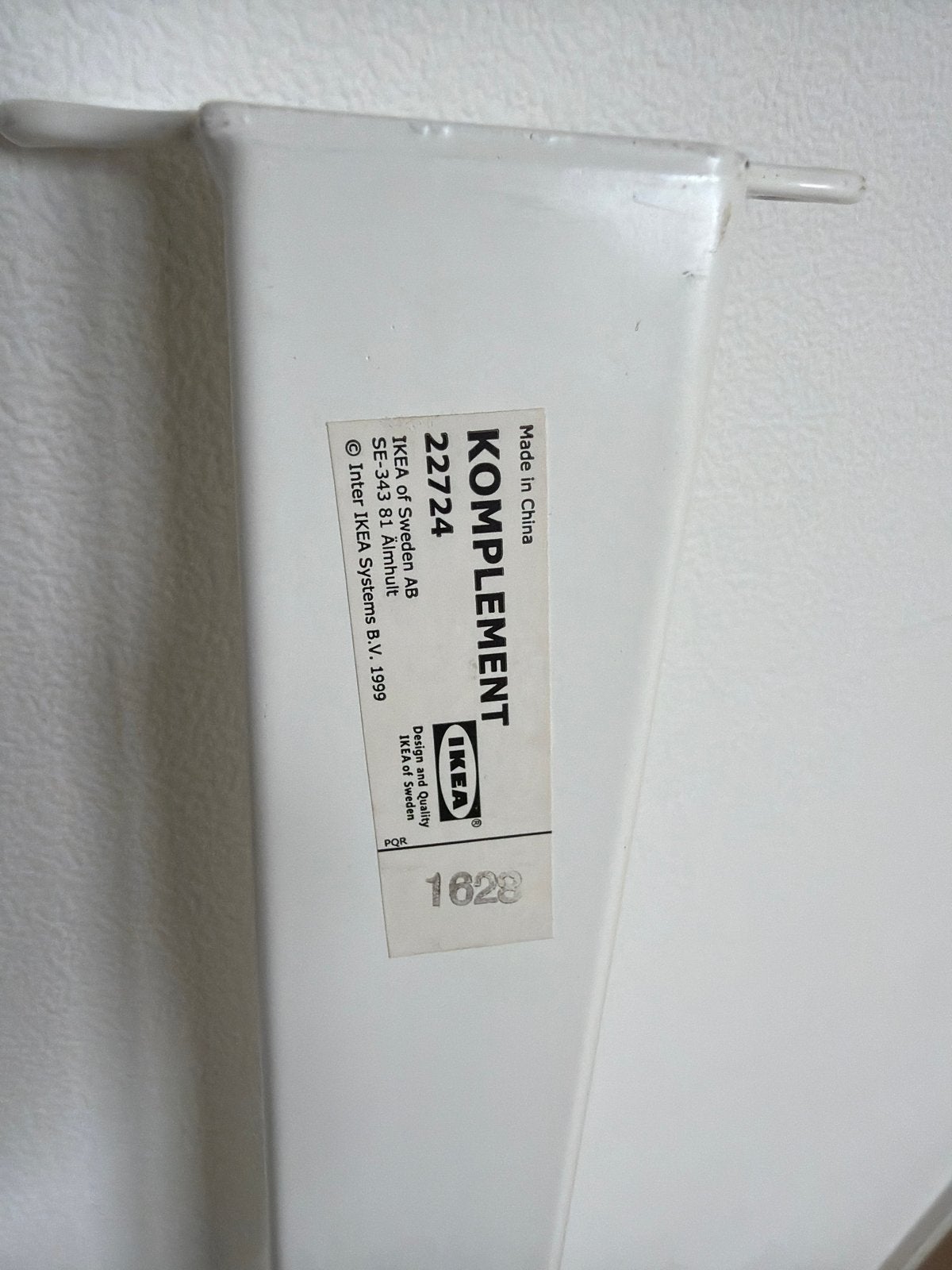 IKEA KOMPLEMENT uittrekbare roede - Wit PAX kast van 1 meter, Ophalen, Gebruikt