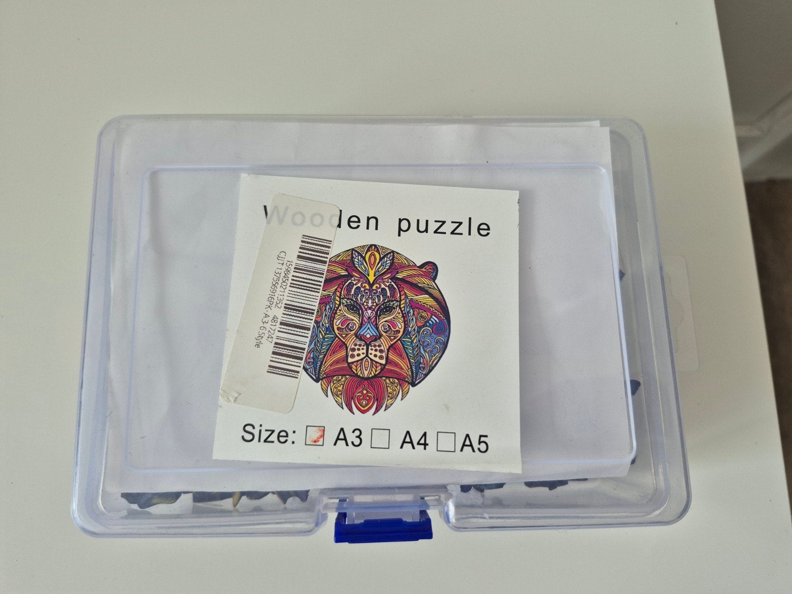 Houten puzzel - leeuw- A3, Ophalen, Minder dan 500 stukjes, Zo goed als nieuw