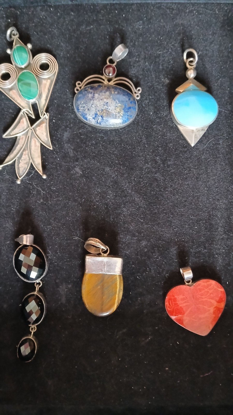 6 Zilveren hangers met steen 2 laatste week, Verzenden, Nieuw, Zilver