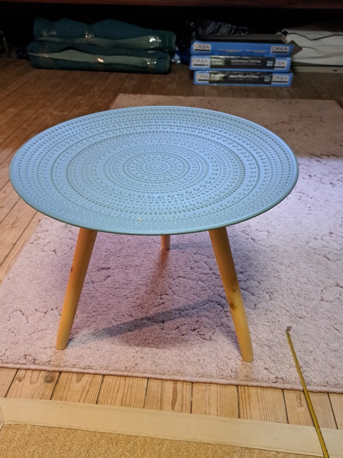Leuke plantentafel / bijzettafel, lichtgroen, Ophalen, Minder dan 55 cm, Gebruikt, Rond