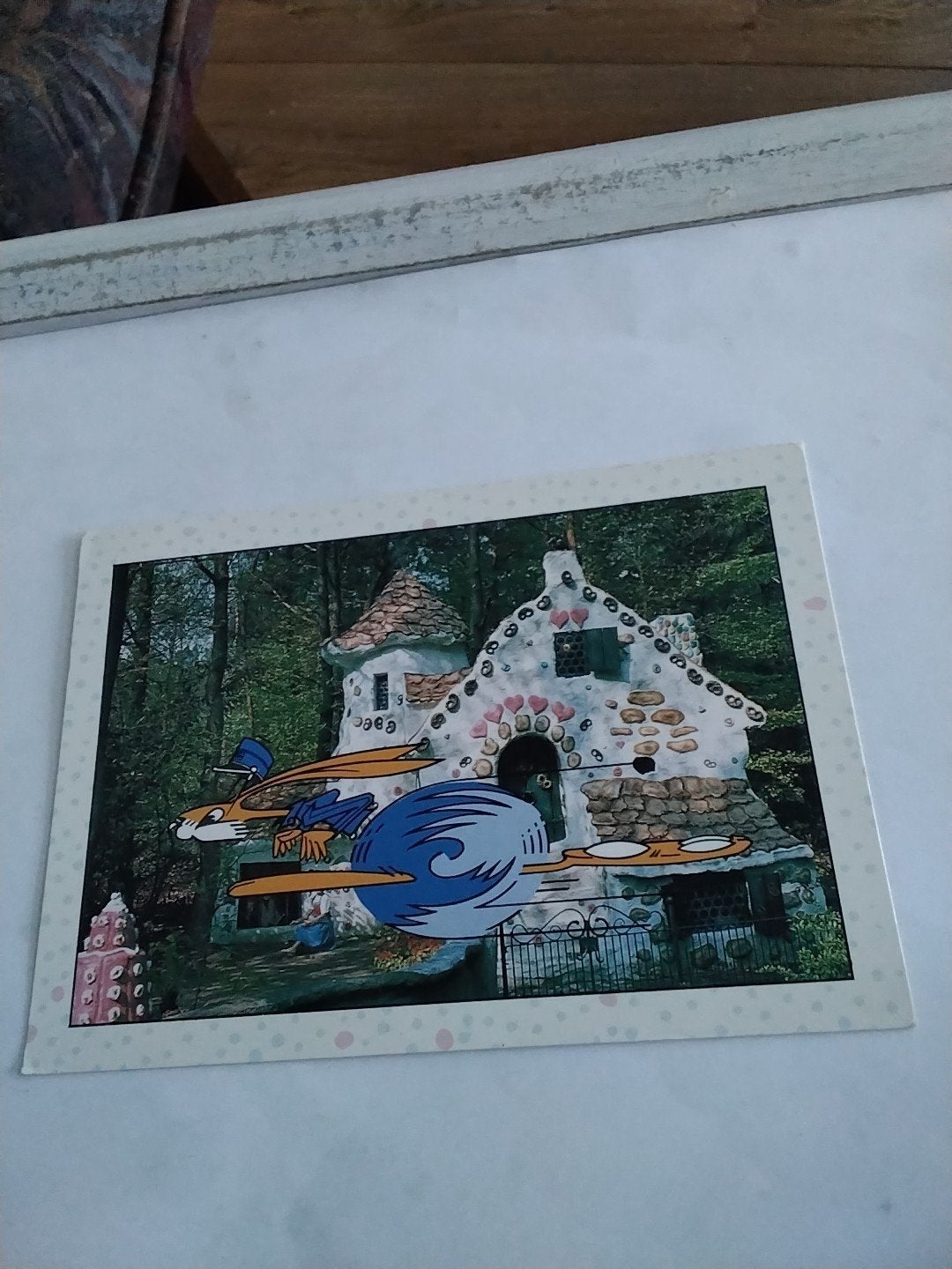 Vintage Ansichtkaart Efteling Huisje met Road Runner, Verzamelen, Ophalen of Verzenden, 1980 tot heden, Gelopen, Gebouw