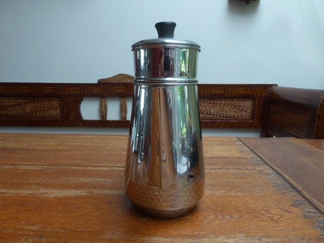 Art deco metalen Franse koffiepot met filter, Ophalen of Verzenden