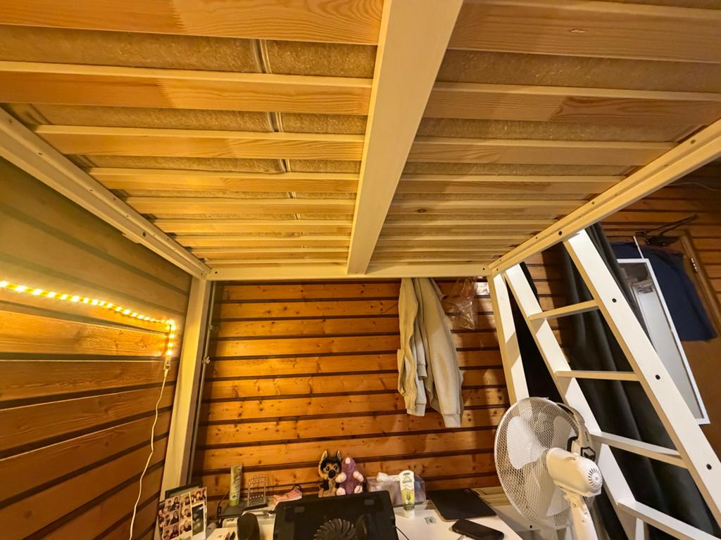 Hoogslaper met bureau 140x200, Huis en Inrichting, Slaapkamer | Stapelbedden en Hoogslapers, Ophalen, Gebruikt, Hoogslaper, Tweepersoons