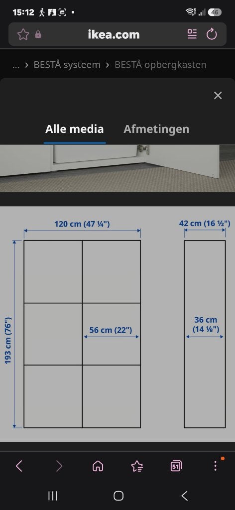 IKEA BESTÅ Opbergkast met deuren, Huis en Inrichting, Ophalen, Overige materialen, 100 tot 150 cm, Zo goed als nieuw