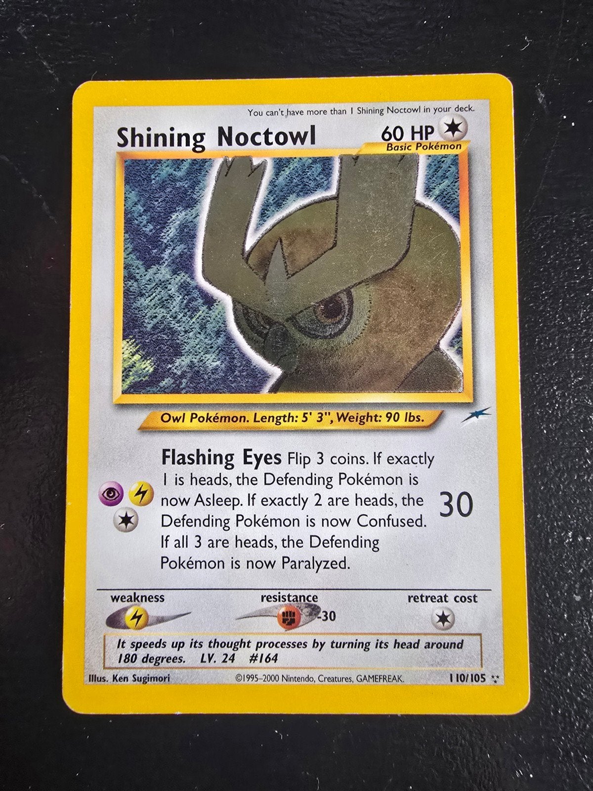 Shining Noctowl! Zeldzame Pokemon kaart, Ophalen of Verzenden