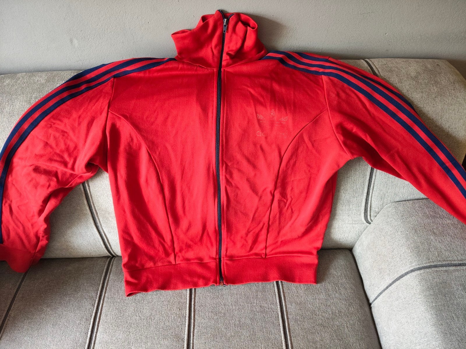 Adidas vintage trainings jas M, Ophalen of Verzenden, Blauw, Voetbal
