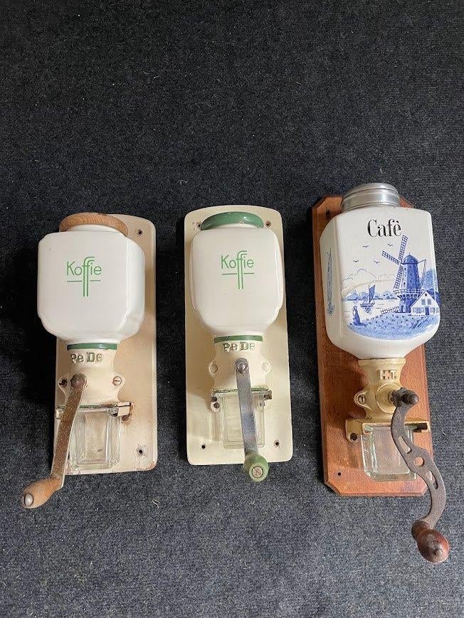 Koffiemolens - Pe de - 3 stuks met groen en blauw, Ophalen