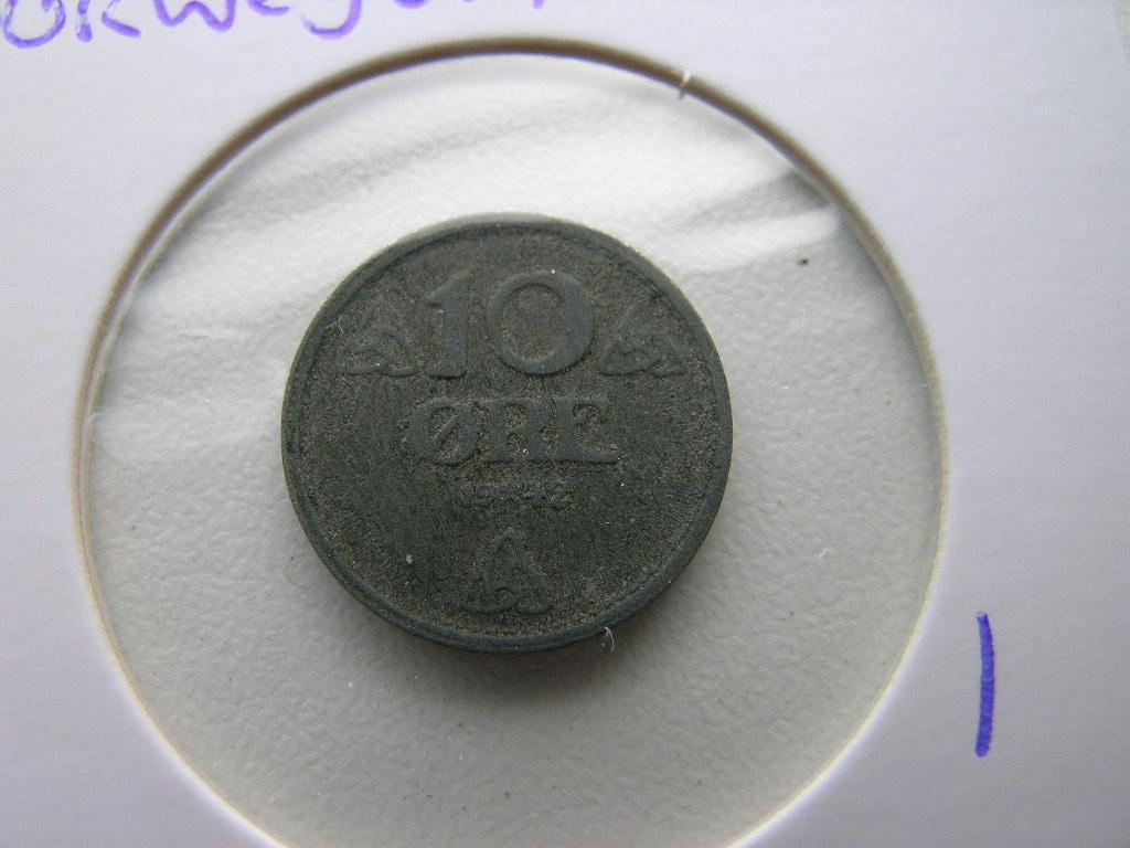 10 Ore 1942 Noorwegen, Ophalen of Verzenden, Overige landen, Losse munt