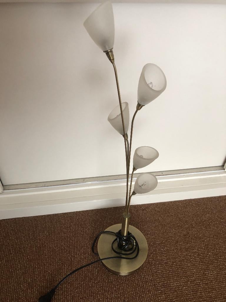 Tafel - Lampje witte kelkjes met dimmer, Ophalen of Verzenden, Gebruikt, Glas