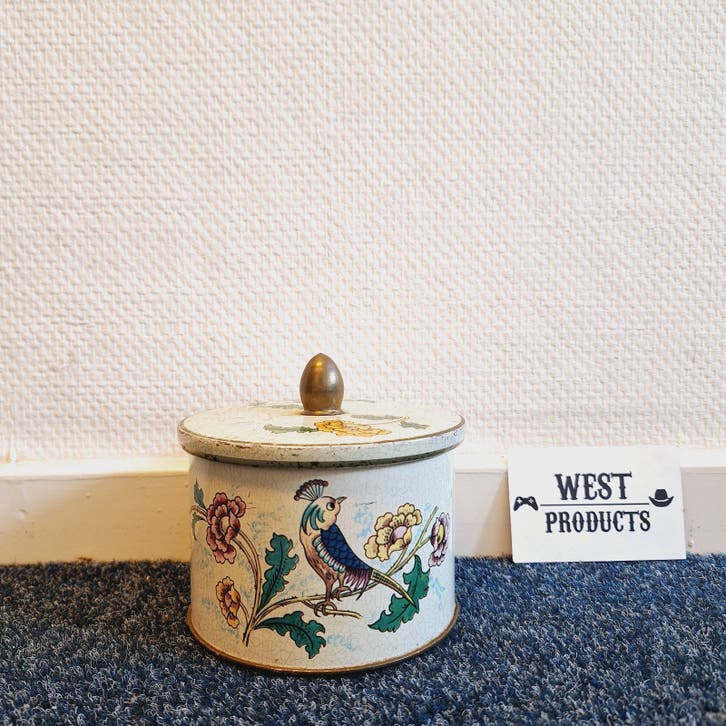Vintage Cote D'Or Blik met Bloemen & Vogels