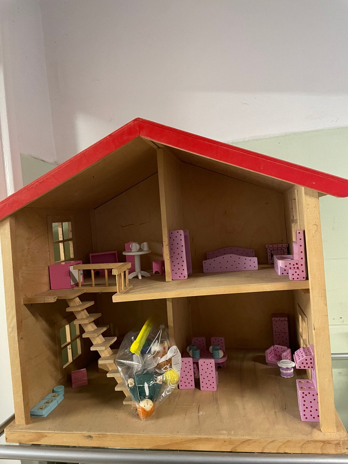 Gevuld poppenhuis, Ophalen, Gebruikt, Poppenhuis