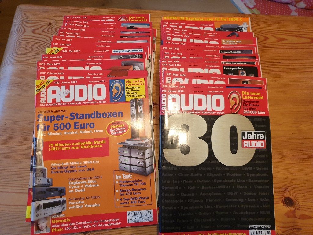 2 jaargangen (2007 en 2008) van het tijdschrift Audio., Ophalen of Verzenden, Zo goed als nieuw