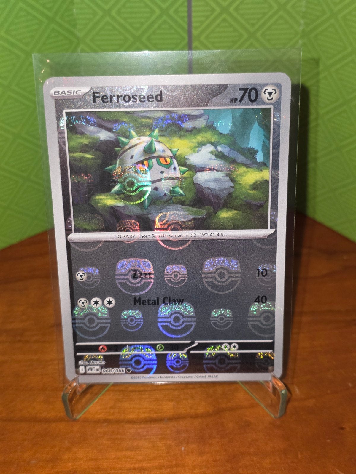 Ferroseed 068 MB reverse Pokemon White Flare WHT, Ophalen of Verzenden, Zo goed als nieuw, Losse kaart
