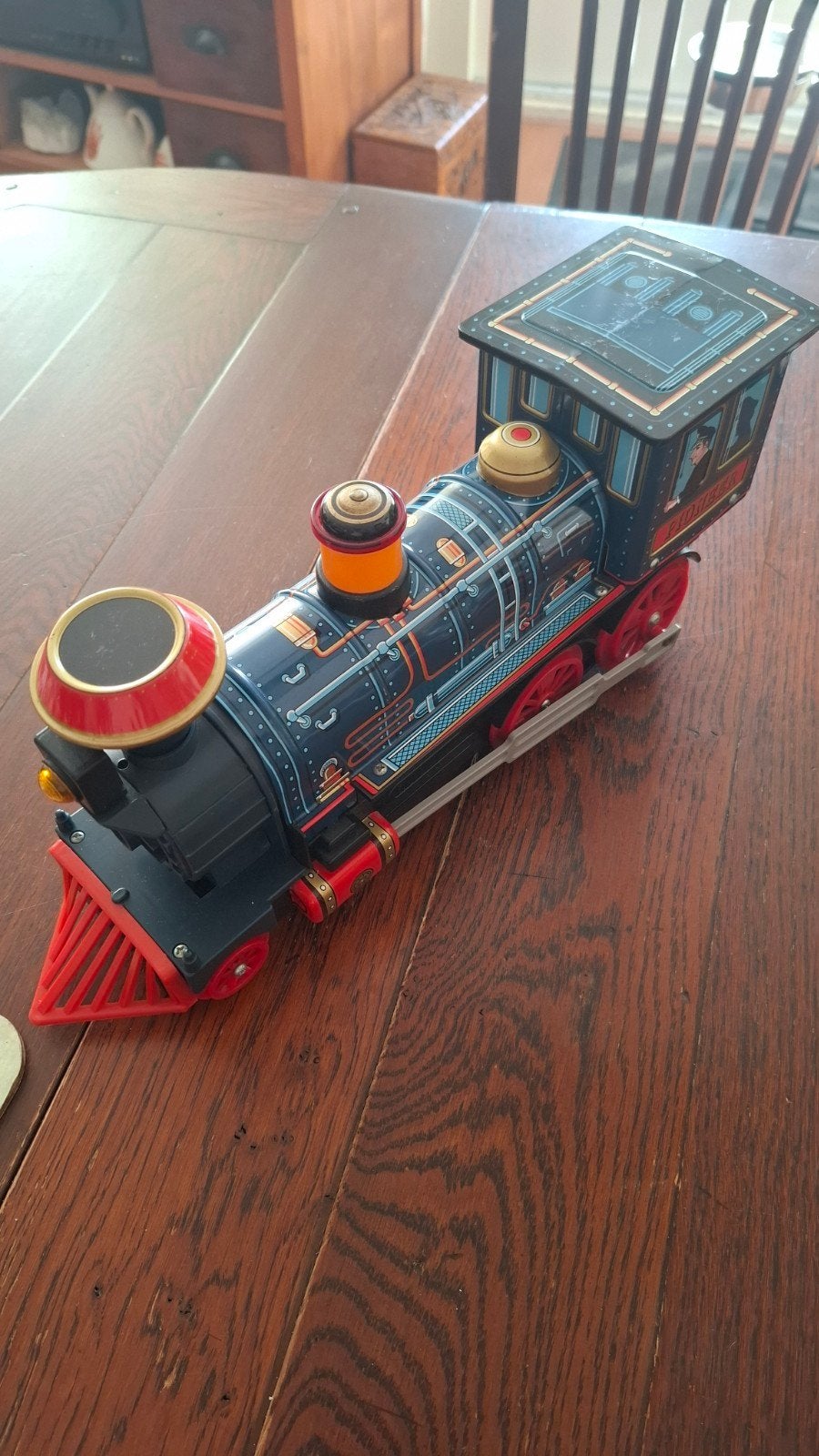 Vintage Blikken Speelgoedtrein Locomotief, Overige merken, Gebruikt, Ophalen of Verzenden, Gelijkstroom