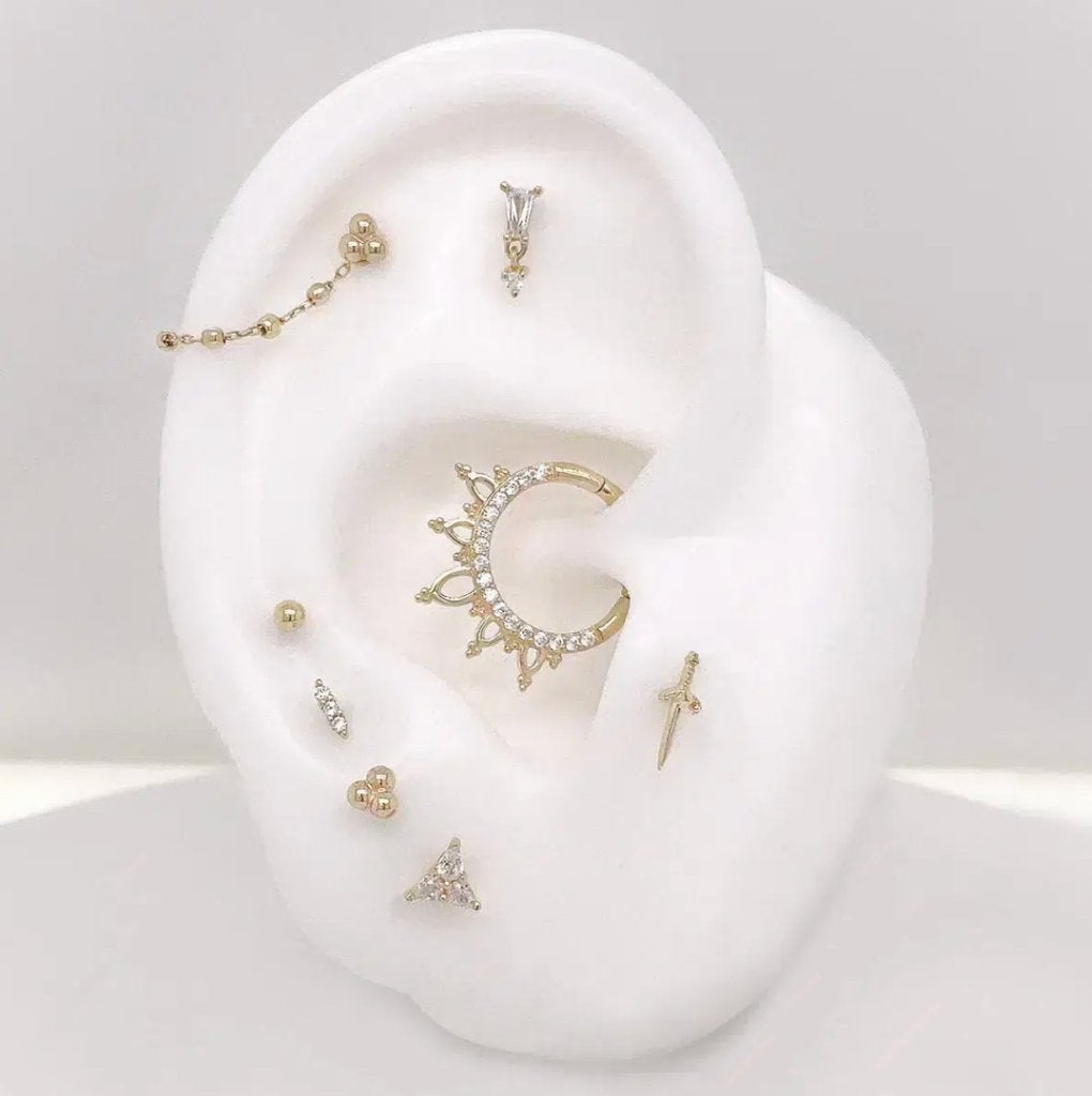 14 Karaats Gouden Clickring Indra met Swarovski kristallen, Sieraden, Tassen en Uiterlijk, Piercings, Ophalen of Verzenden, Nieuw