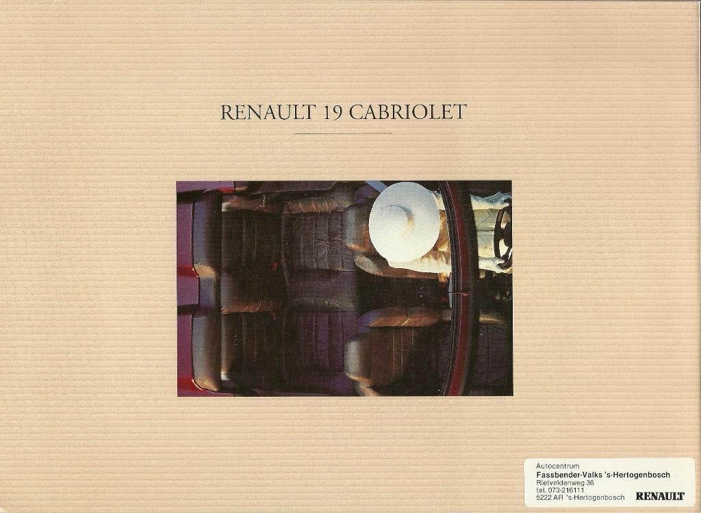 Renault 19 cabriolet folder, Ophalen of Verzenden, Zo goed als nieuw, Renault