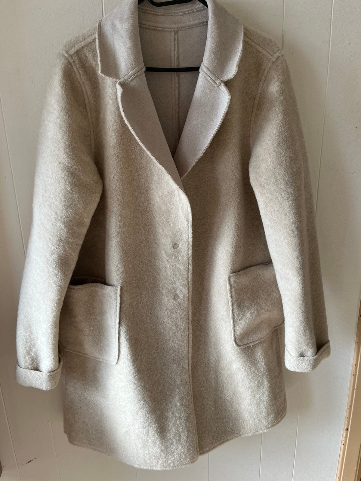 Nukus minty lammy coat maat l, Kleding | Dames, Jassen | Winter, Ophalen of Verzenden, Zo goed als nieuw, Maat 42/44 (L)