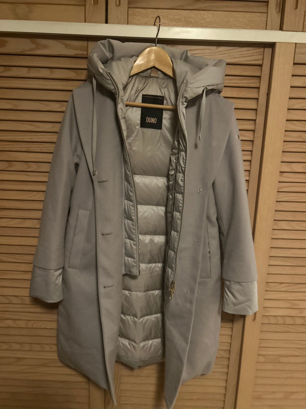 Mooie duno winterjas, Kleding | Dames, Jassen | Winter, Verzenden, Zo goed als nieuw, Maat 36 (S), Grijs