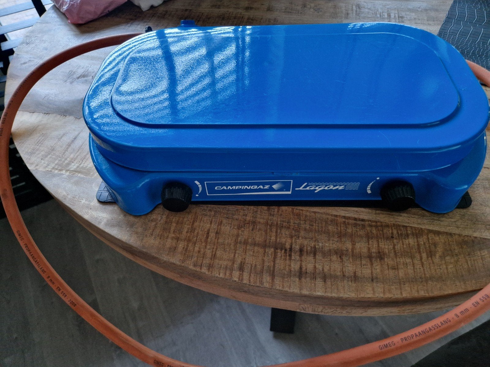 Campingaz Lagon 2-pits gasfornuis met gasregelaar, Ophalen of Verzenden, Zo goed als nieuw