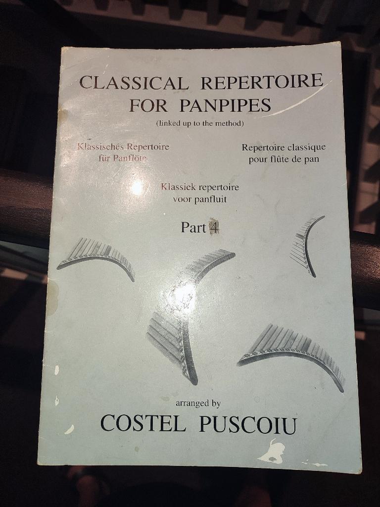 Classical repertoire for Panpipes - Costel Puscoiu - deel 4, Gebruikt, Klassiek, Les of Cursus, Overige instrumenten