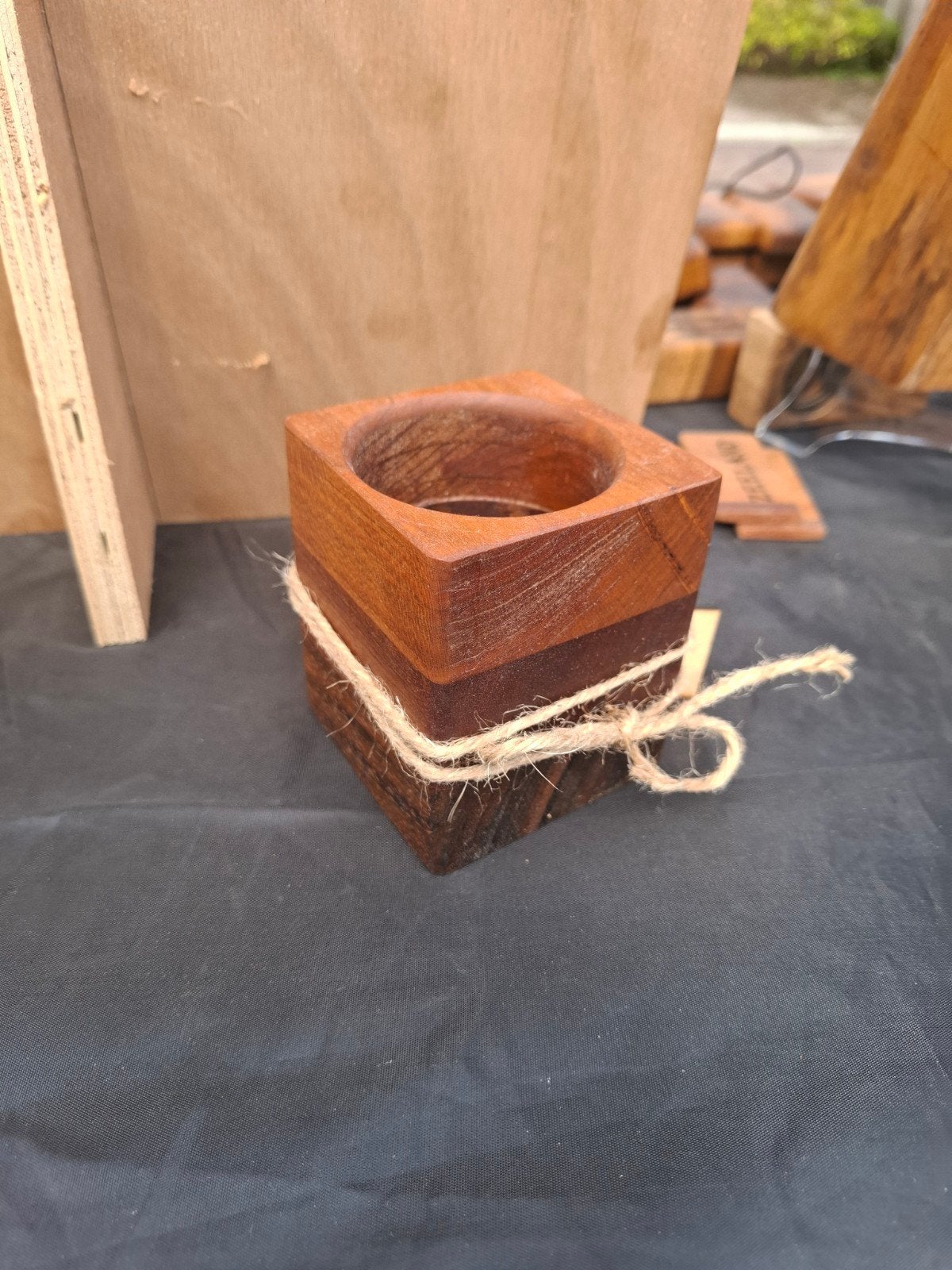 Handgemaakte Houten Pennenbak (Vierkant), Hout, Ophalen of Verzenden, Bruin, Landelijk