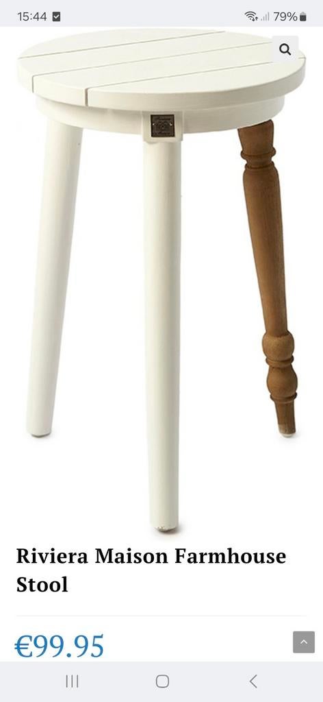 Riviera Maison  - Farmhouse stool  - als nieuw!, Huis en Inrichting, Ophalen, Zo goed als nieuw, Hout