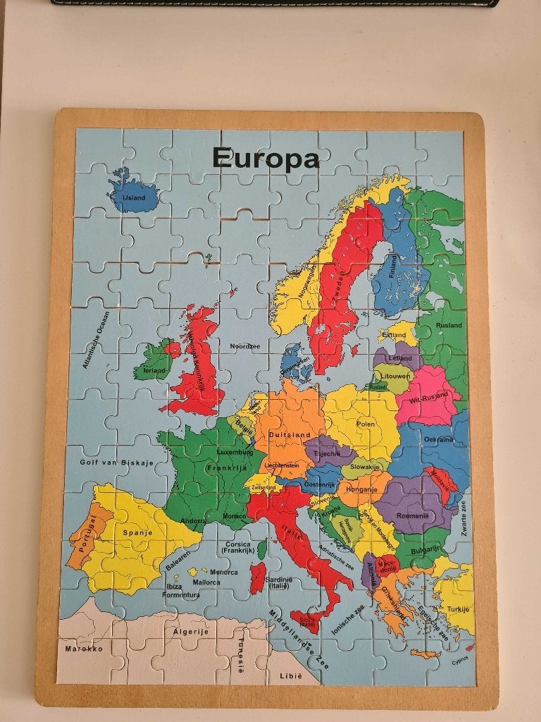 Puzzel kaart Europa, Ophalen of Verzenden, Meer dan 50 stukjes, Zo goed als nieuw, 6 jaar of ouder