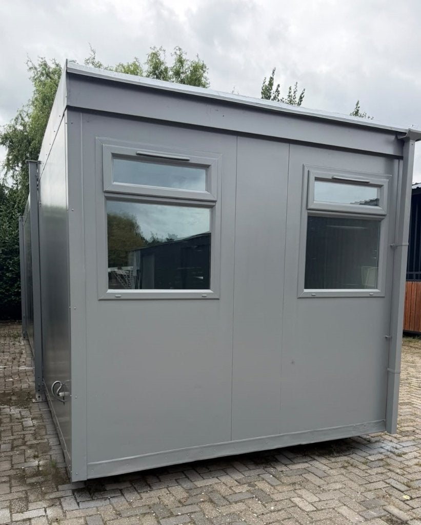 Bouw-schaftkeet, Kantoorunit, Woonunit, Directiekeet. 12x3, Ophalen, Gebruikt