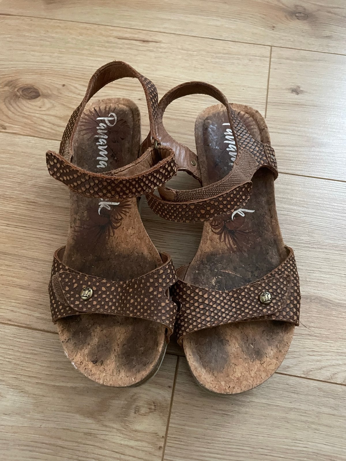 Panama Jack sleehak sandalen, Bruin, Gedragen, Sandalen of Muiltjes, Ophalen of Verzenden