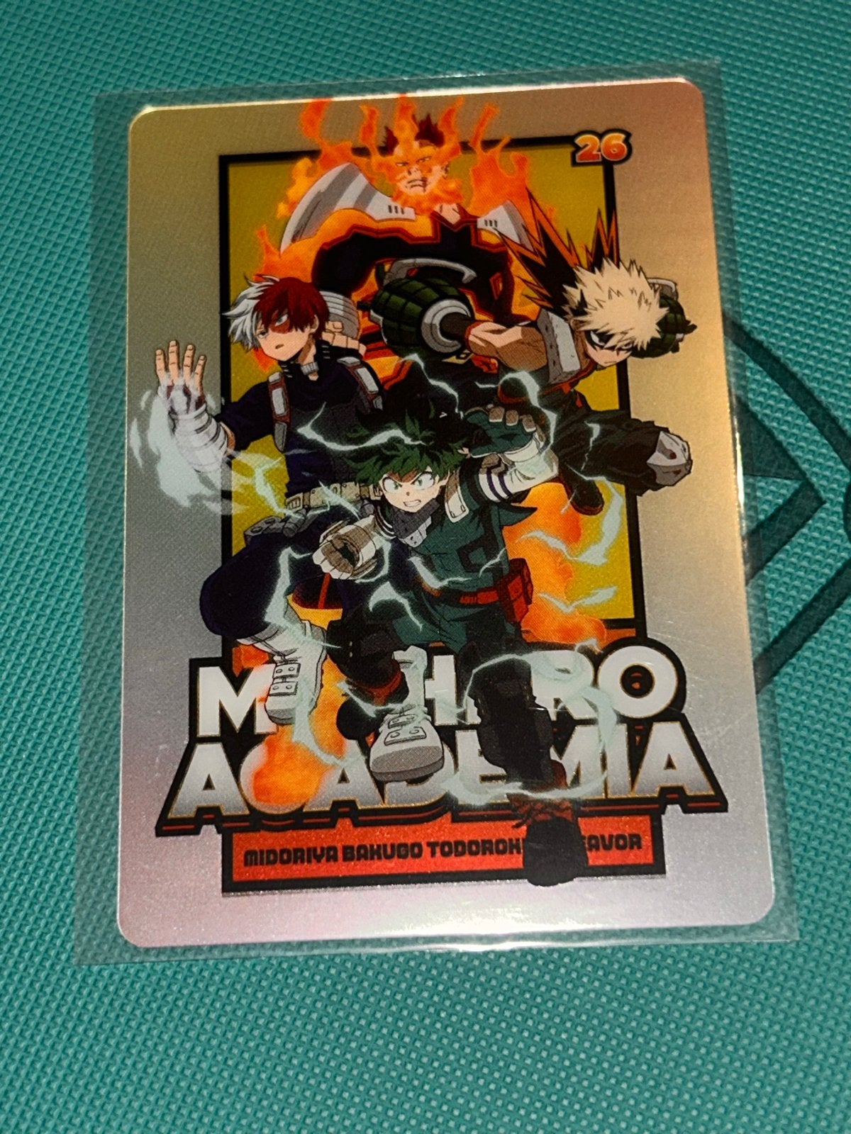 Bandai My Hero Academia Metal Card - Midoriya e.a., Ophalen of Verzenden, Zo goed als nieuw, Losse kaart, Foil