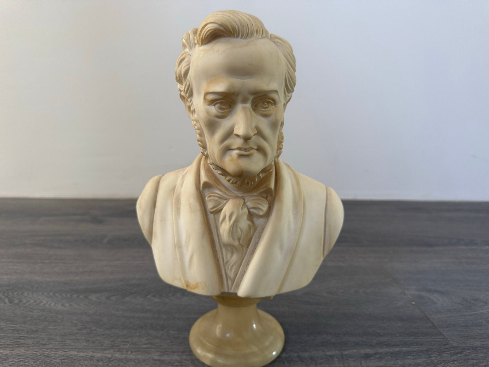 Antieke Buste van Richard Wagner - Albast/Marmer, Ophalen, Buste, Steen of Keramiek, Beige