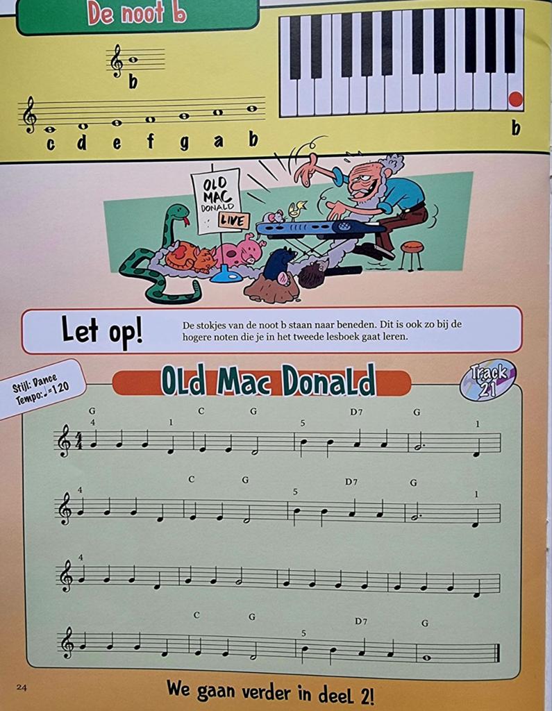 Leerboek voor Keyboard 1 - J.v. Houten ky8., Les of Cursus, Ophalen of Verzenden, Zo goed als nieuw, Keyboard