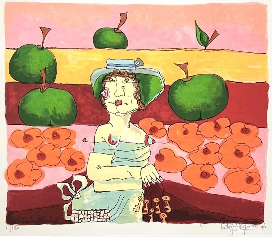 1025. Zeefdruk, Patty Harpenau - ''Green Appels'', 1996, Ophalen of Verzenden