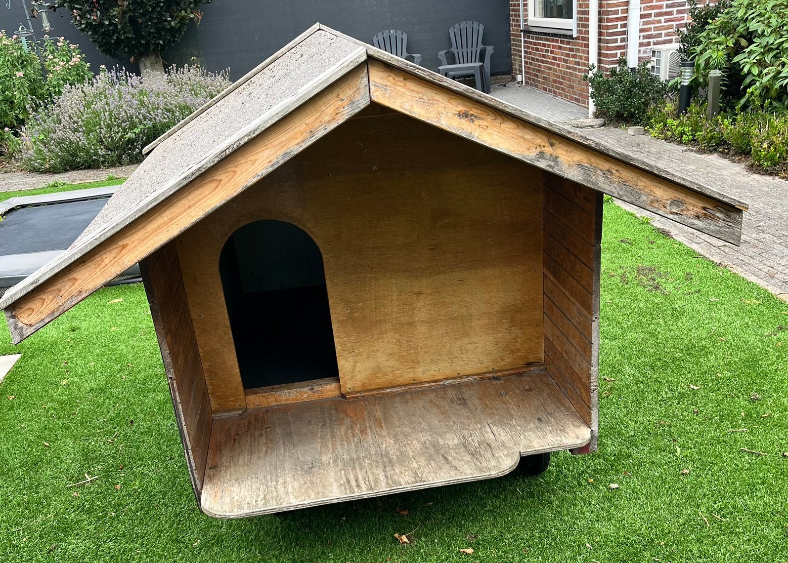 Hondenhok met veranda voor buiten, Ophalen, 100 cm of meer, Hondenhok, 110 cm of meer