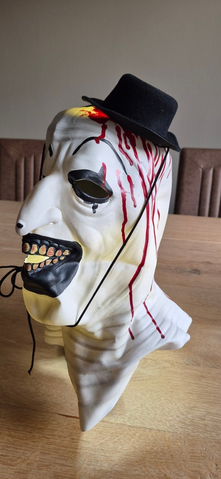 Horror Clown Masker met Hoedje - Halloweenl, Ophalen, Zo goed als nieuw, Overige typen