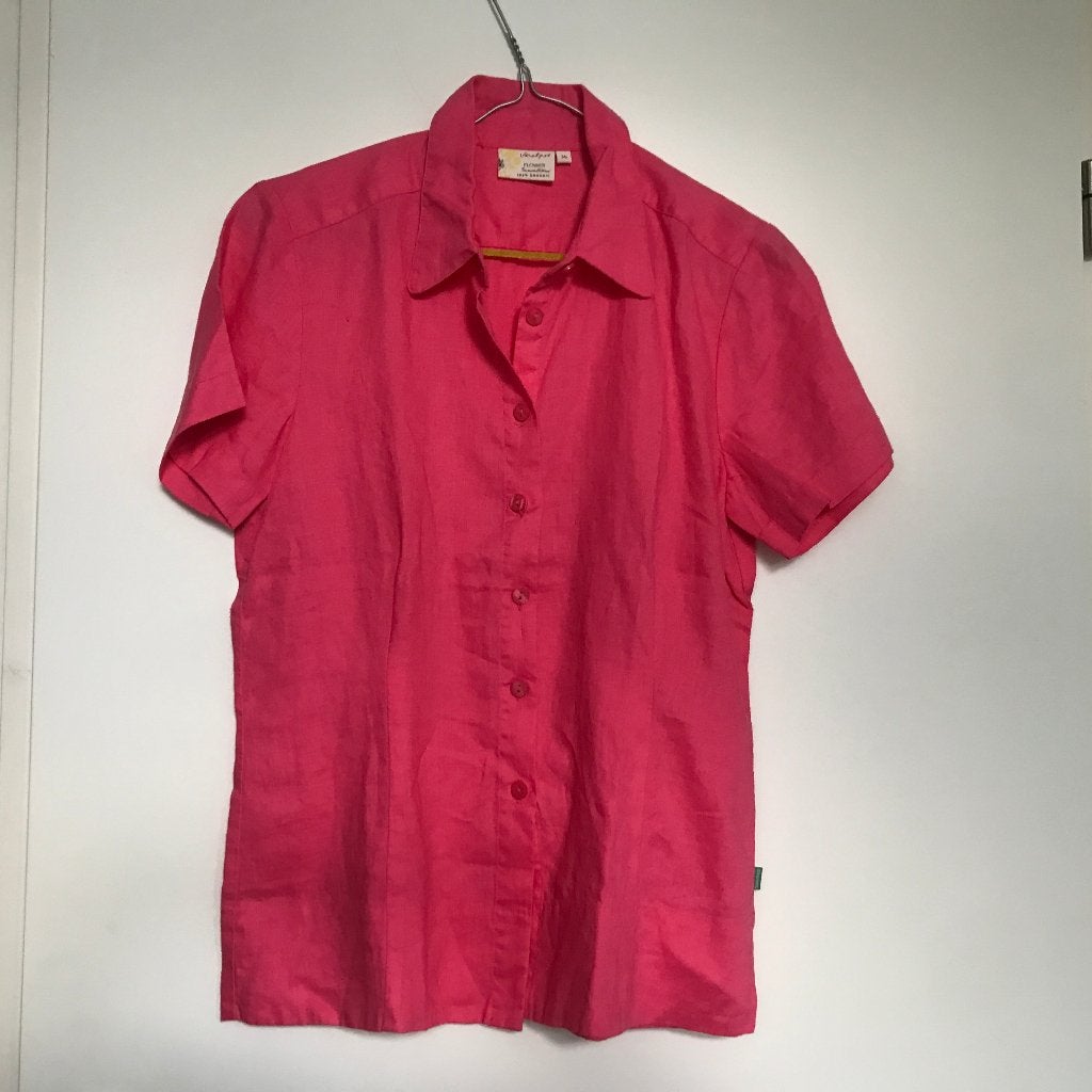 Jackpot roze blouse linnen maat M 100% linnen, Ophalen of Verzenden, Zo goed als nieuw, Roze