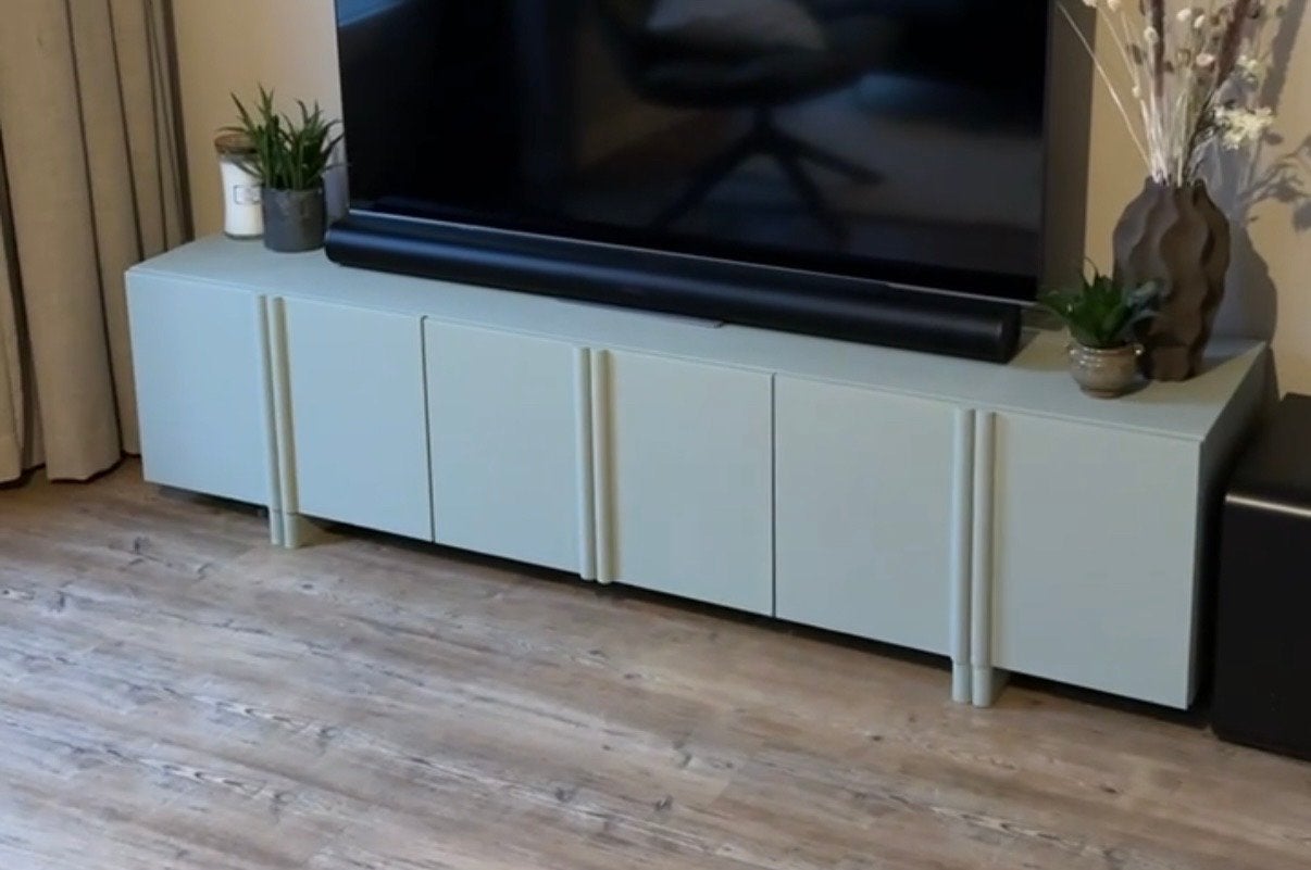 Gepimpte IKEA Besta tv meubel - 180cm breed, Ophalen, Gebruikt, 150 tot 200 cm, Minder dan 100 cm