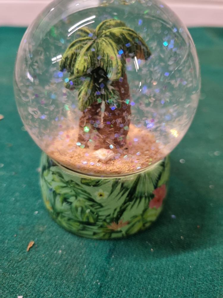 sneeuwbol met palmboom glas, Diversen, Kerst, Ophalen of Verzenden, 'T Olde Gre-j, Info@toldegrej.nl, Endepoelstraat 20f Didam