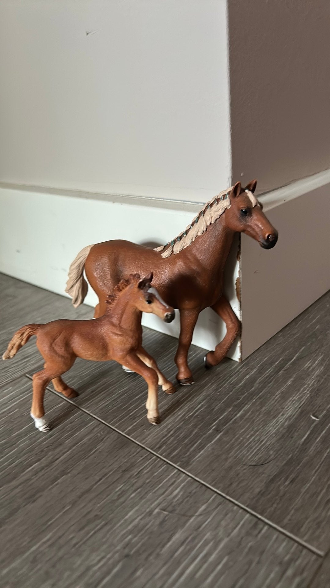 Schleich merrie + veulen, Verzamelen, Dierenverzamelingen, Ophalen of Verzenden, Gebruikt, Paard, Beeldje of Figuurtje