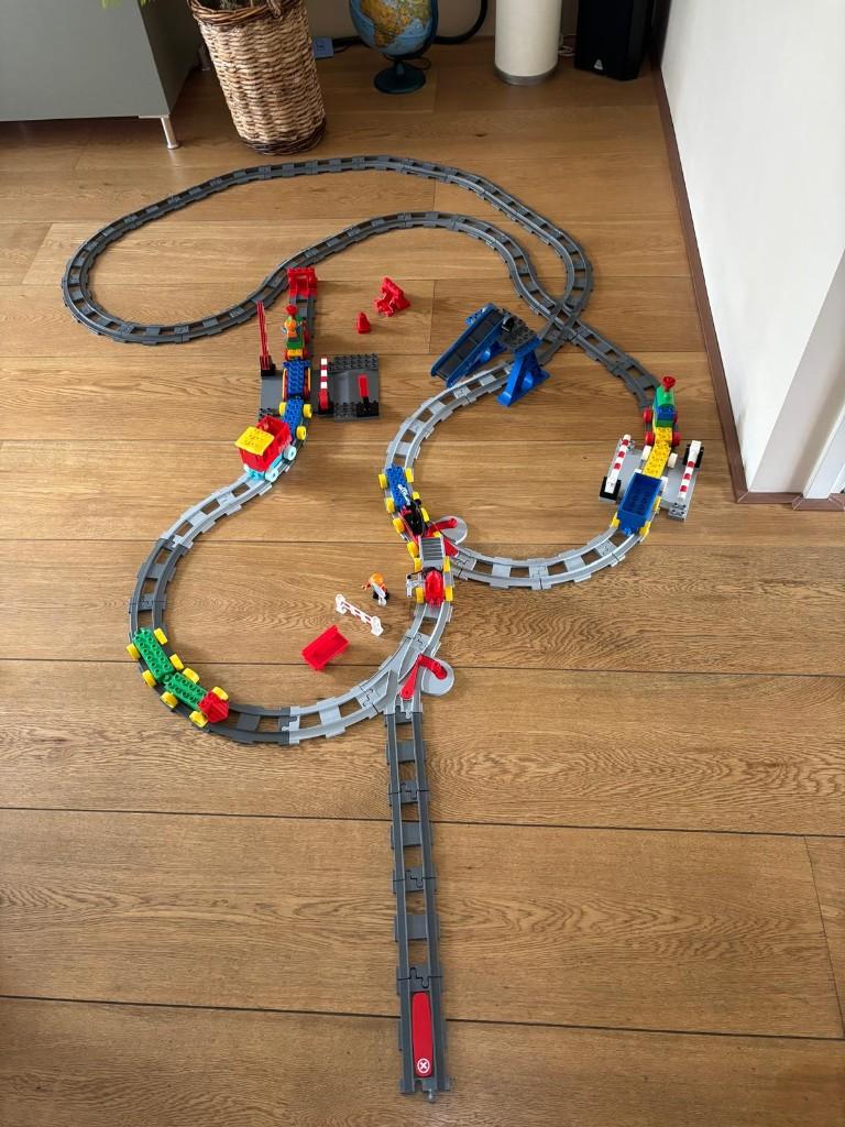 LEGO DUPLO treinbaan groot pakket, rails, wissels, treinen, Ophalen, Overige thema's, Zo goed als nieuw, Duplo