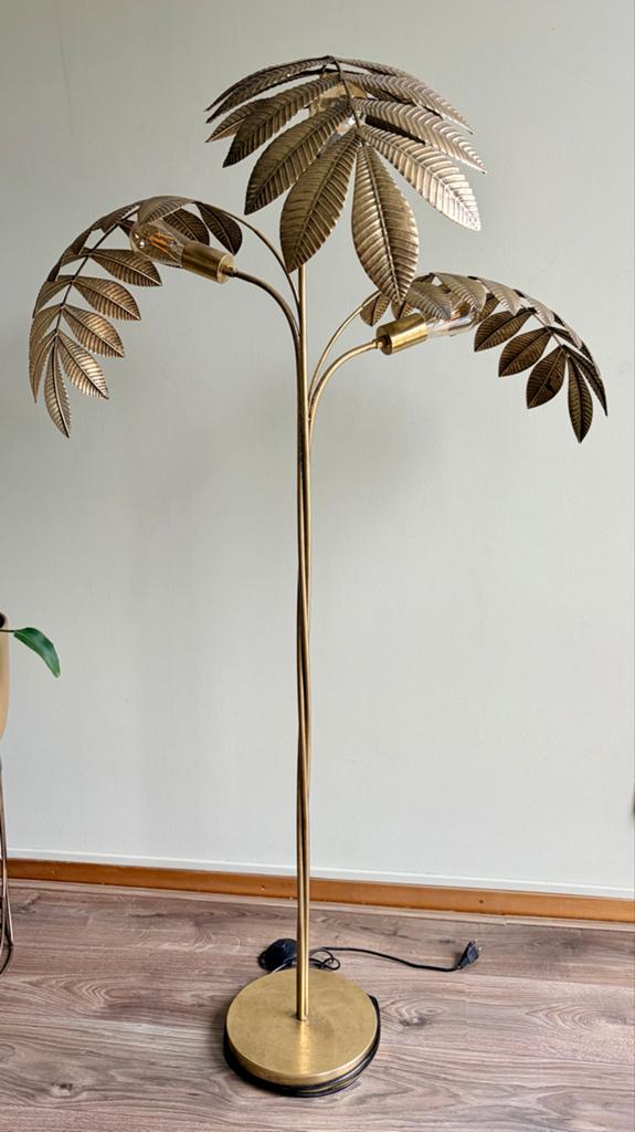 Vloerlamp 'Unbeleafable’ van By-Boo - 3 lichtpunten, 1.50m, Ophalen, Zo goed als nieuw, Metaal, 100 tot 150 cm