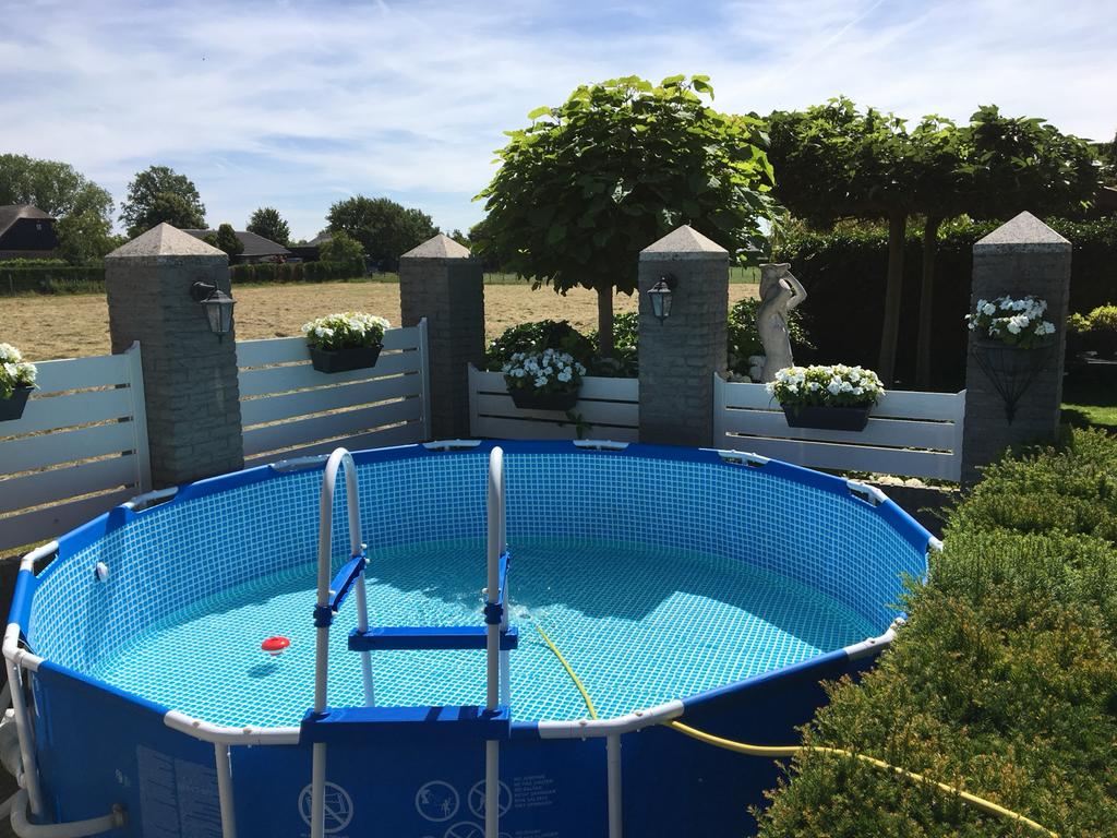 Rond zwembad 3m met trap, pomp, ondertegels en voetenbad, Ophalen, 200 tot 300 cm, 80 tot 120 cm, Rond
