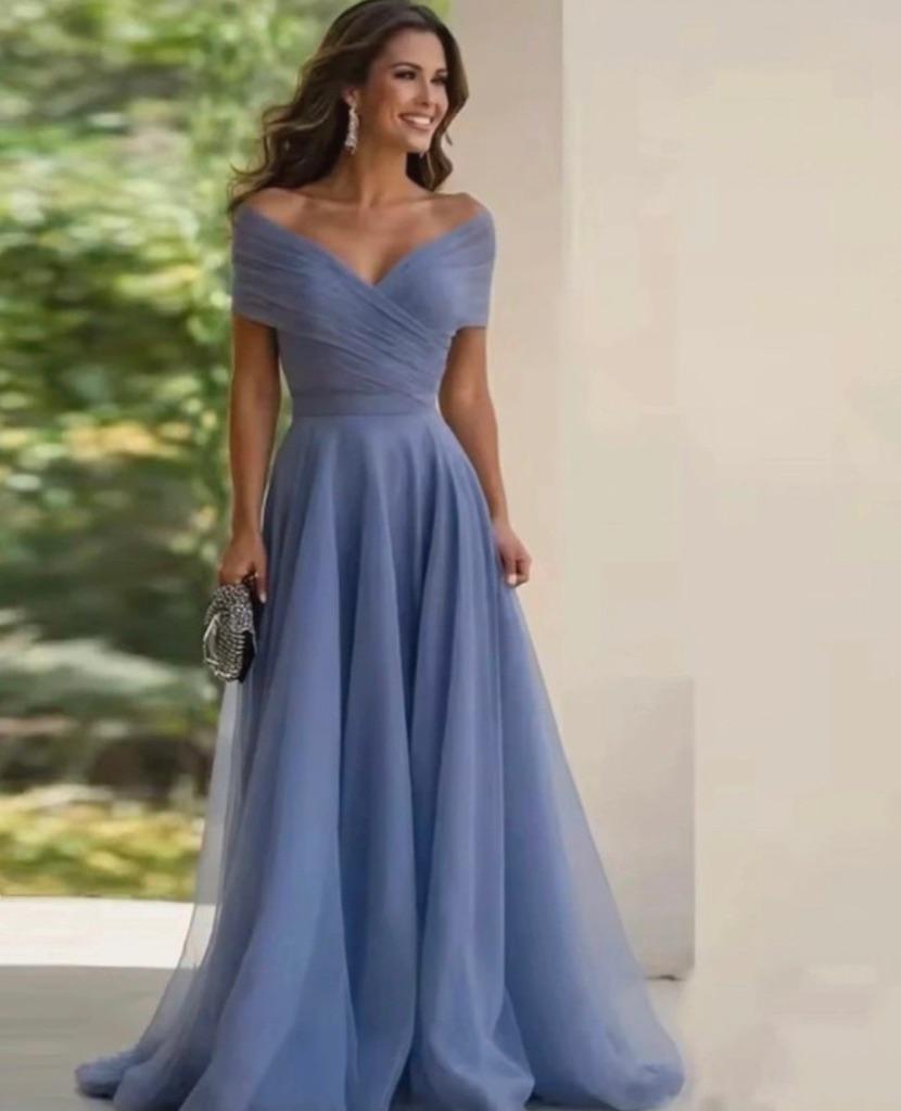 feestjurk / bruidsjurk, Maat 38/40 (M), Galajurk, Blauw, Nieuw