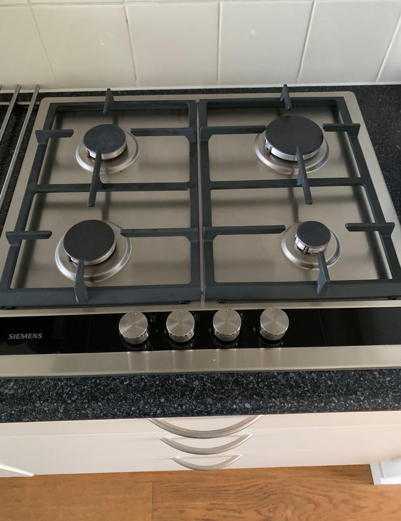 Siemens gaskookplaat 58x52 cm, Ophalen, Gebruikt, 4 kookzones, Inbouw